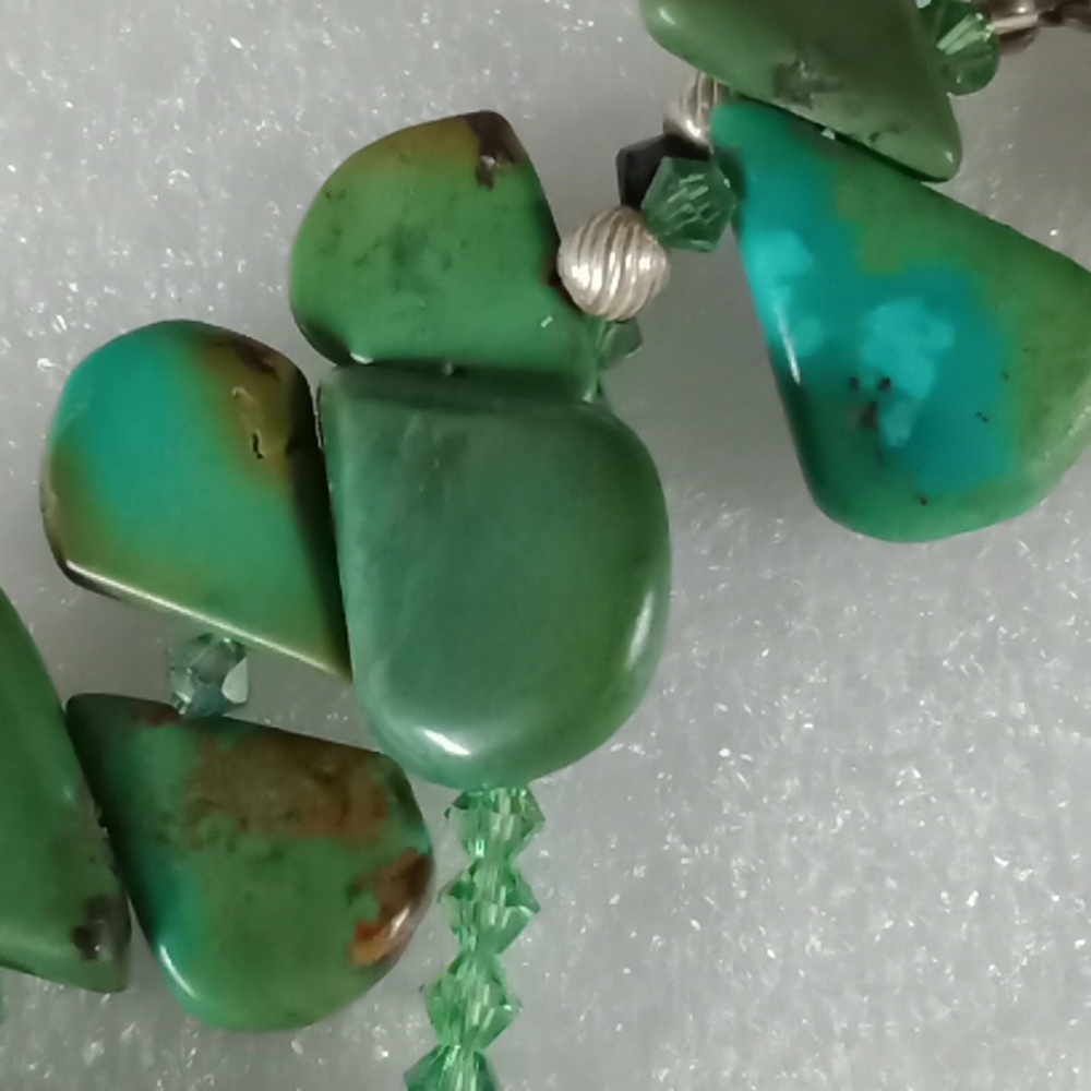 Turquoise Tear Drop Necklace #A365 - Picture 3 of 10